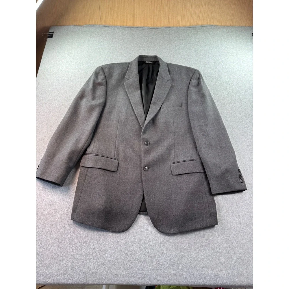 Jos. A. Bank Travelers Collection Grey 100% Wool Blazer Sport Coat 44R 01110